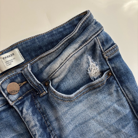 BKE Buckle Parker Flared Blue Jeans Womens 23 x 29.5 High Rise Distressed Y2K - Picture 8 of 15